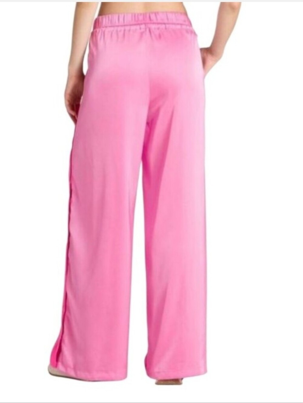 JoyLab Bright Pink Wide-Leg Button-Trim Pants - Picture 2 of 9